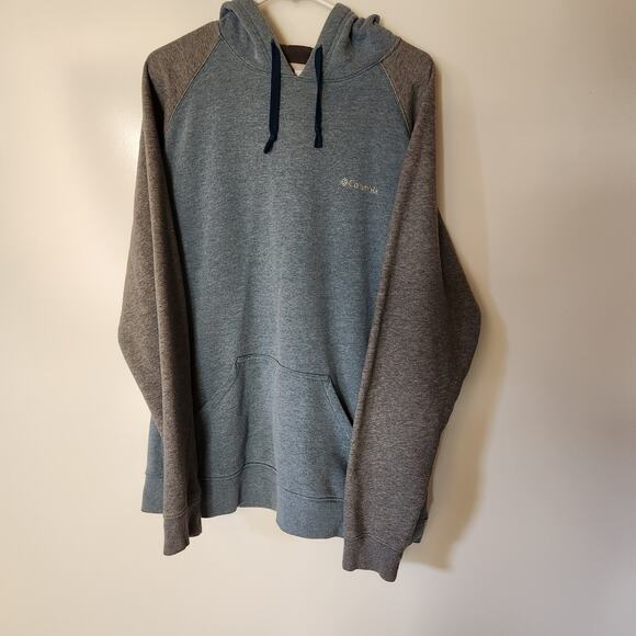 Men's Columbia Gray Black Hoodie Size XL Cotton Pockets Drawstring Outdoors - Picture 2 of 4